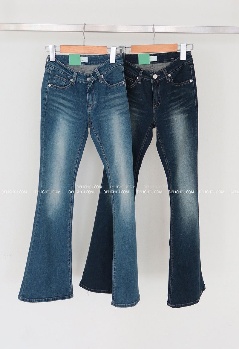hip lettering bootcut jeans