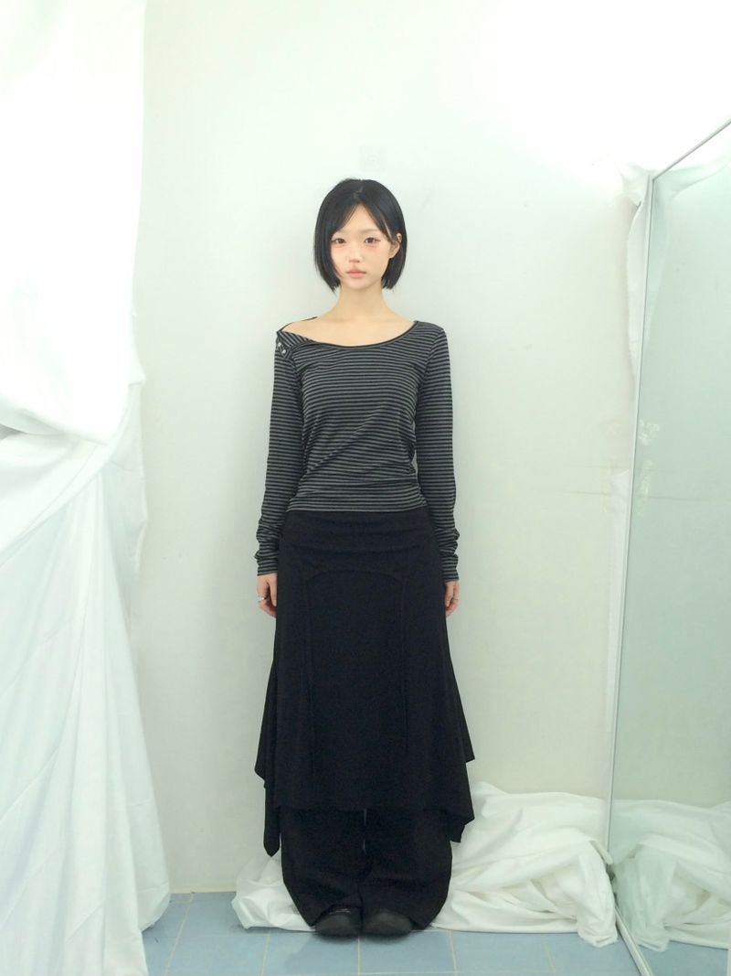 double-strap draped long dress
