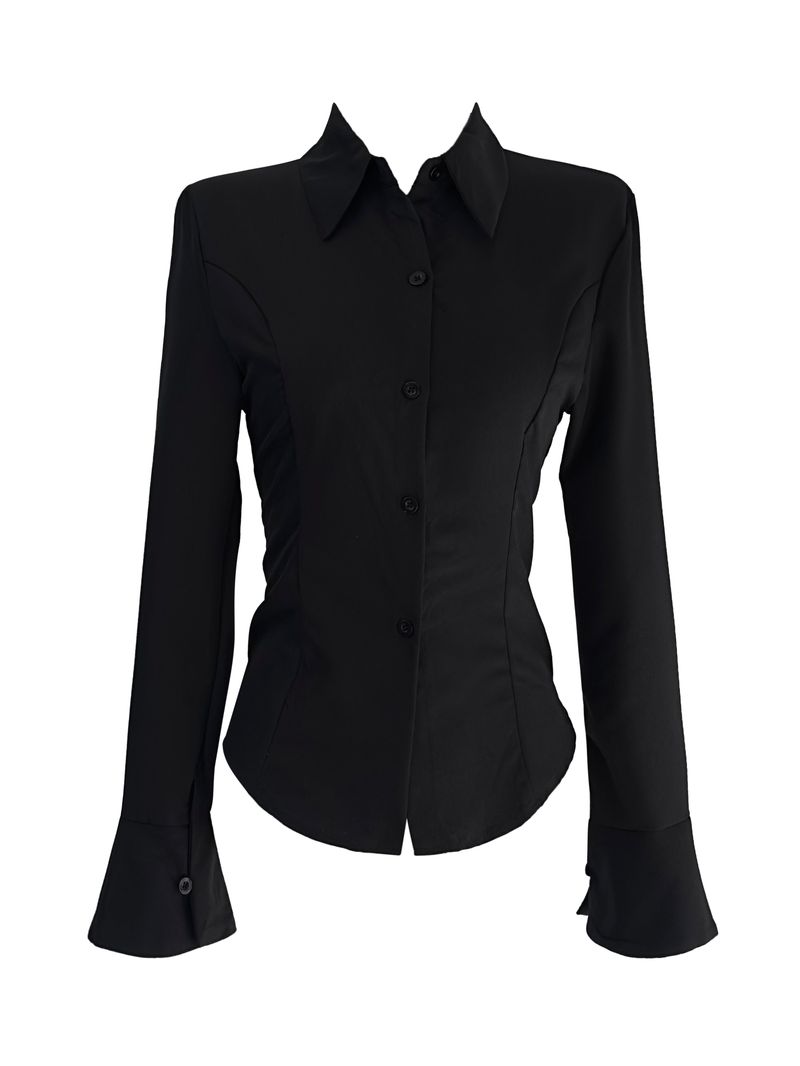 back corset cuff shirt (2color)