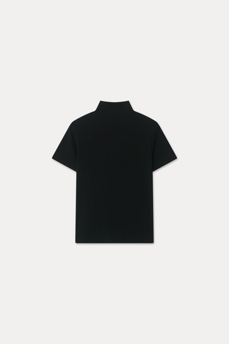 SOFT TENCEL HIGH-NECK TOP_BLACK