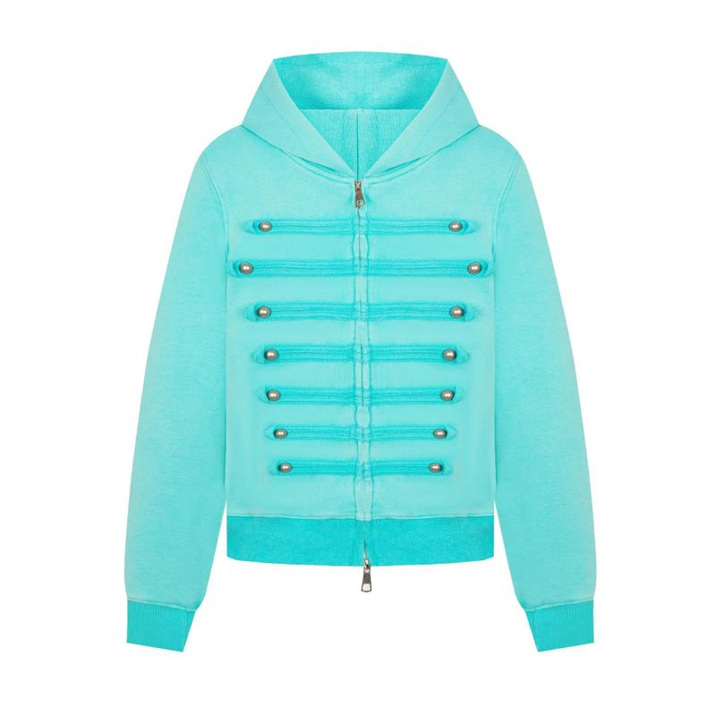 Lauren Military Button Hood Zip-Up