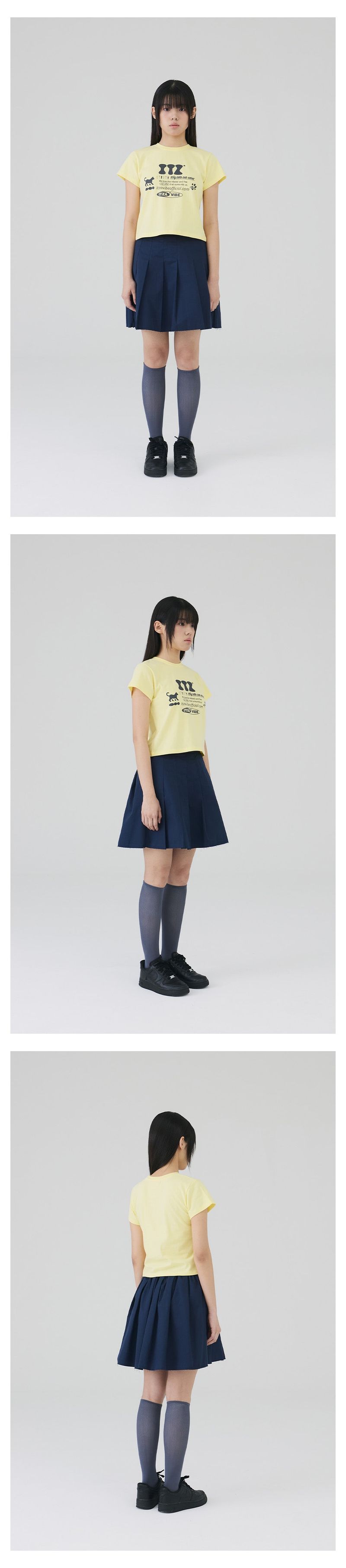 ITZ OFFICIAL LOGO CROP T SHIRT - YELLOW