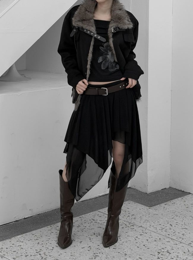 Recho Adjust Fur Suede Jacket