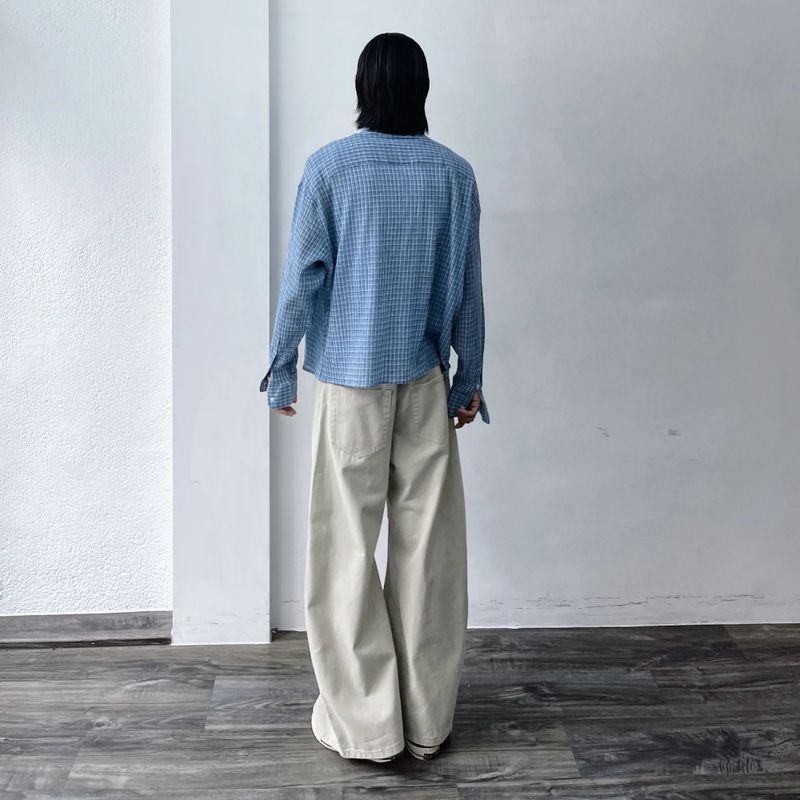 Soft Grid Oversized Shirt