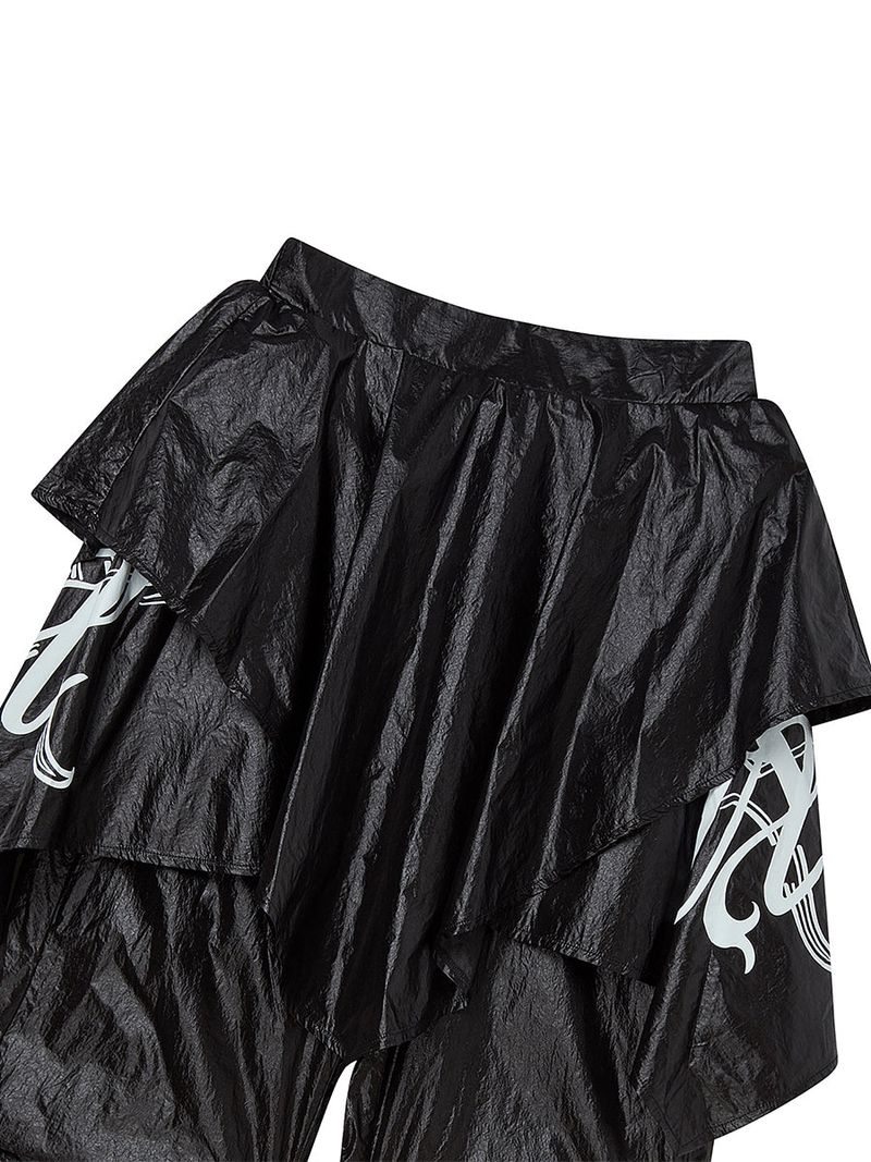 DRAPE LAYERED SKIRTPANTS (BLACK)