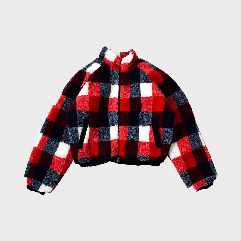WEIRD FLEECE CROP JACKET (RED)