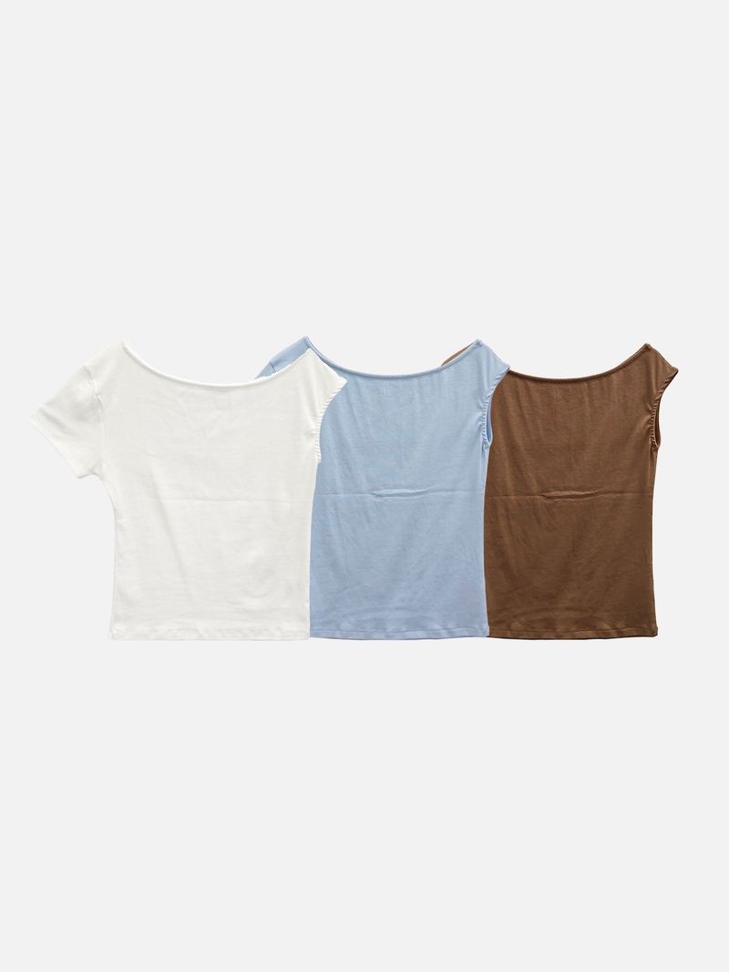 J One Shoulder Unbal Tee (3c)