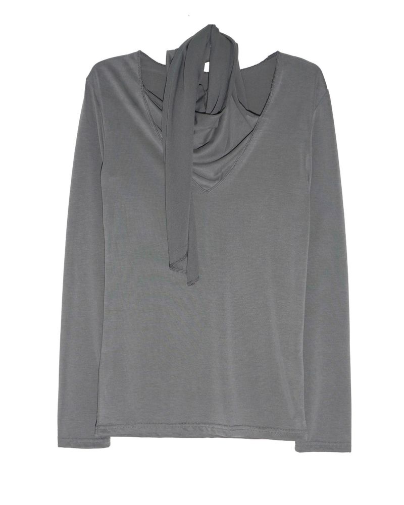 DRAPE STRAP NECK TEE