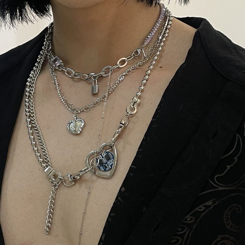 0064 [IVE WONYOUNG, REDVELVET PICK] Opal heart rhinestone necklace