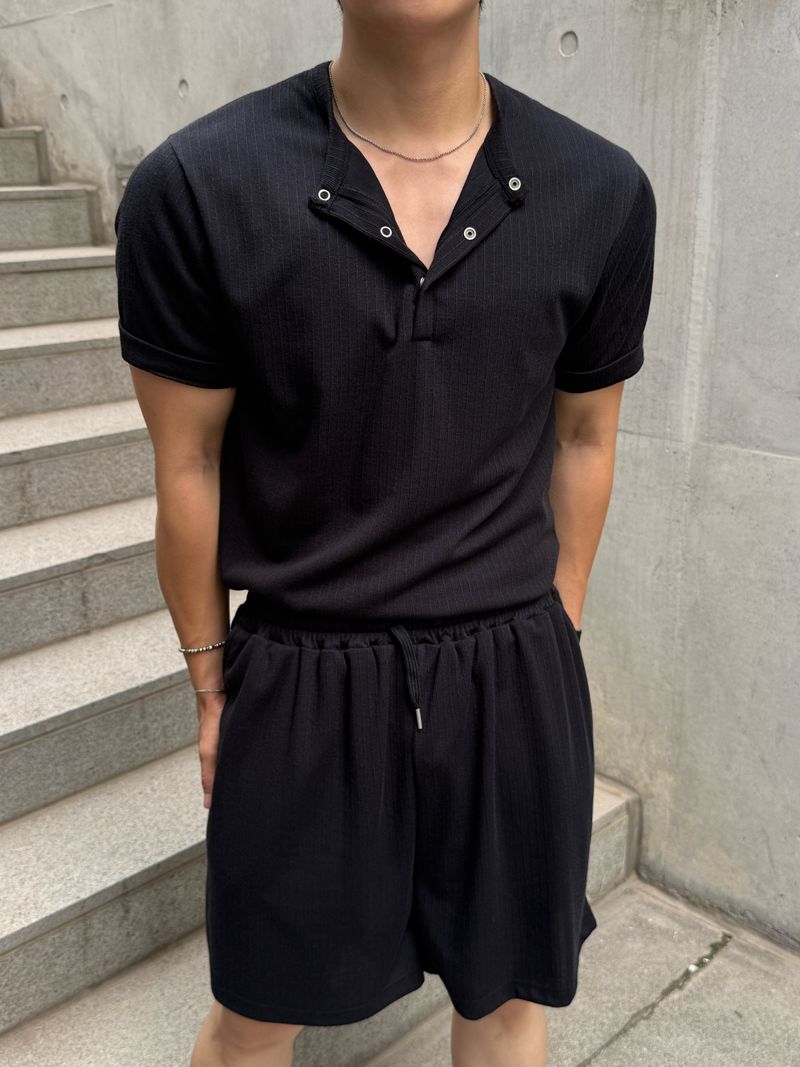 Ocean henley neck short sleeve setup