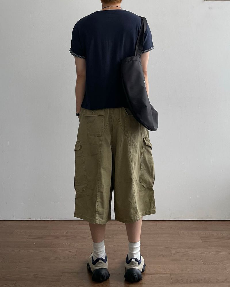 Turnback Cropped Roll-up Short Sleeve T