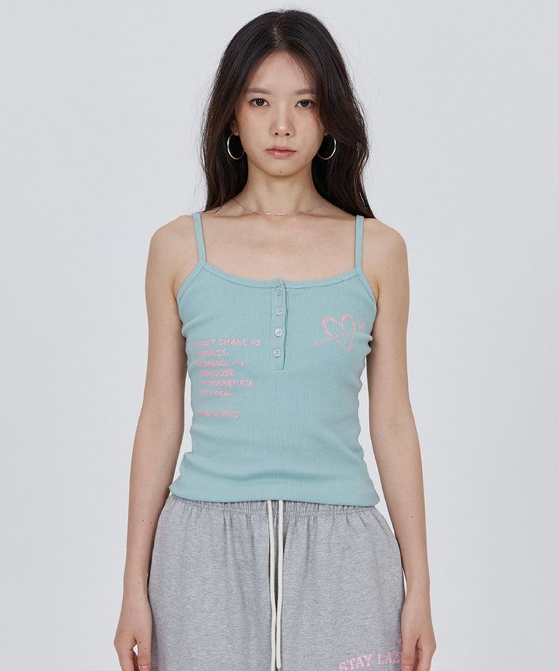 CONY HEART GRAPHIC RIB TANK TOP / MINT