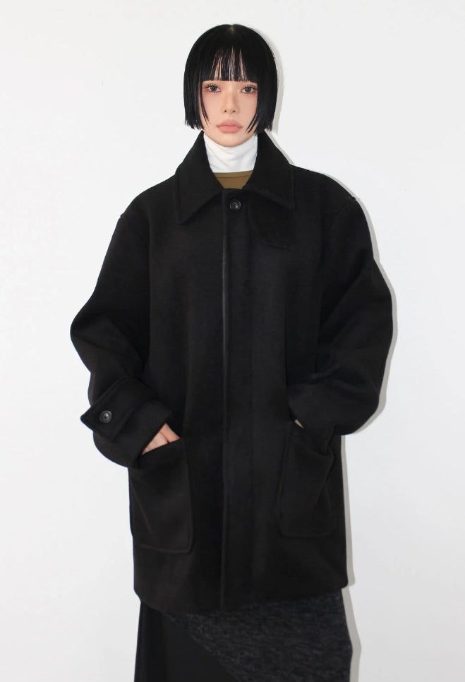 AAKE(アケ)の「CASHMERE BLEND HALF COAT(Jackets/Outerwear)」