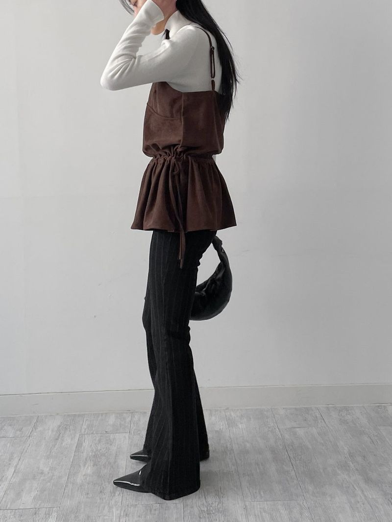 Frilled Suede Bustier