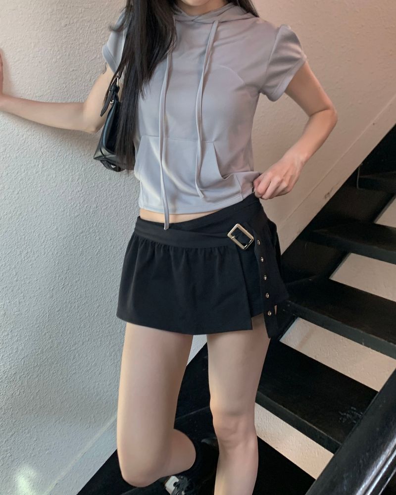 Eyelet low skirt pants