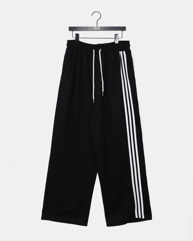 Kinda track snap button wide long sweat pants