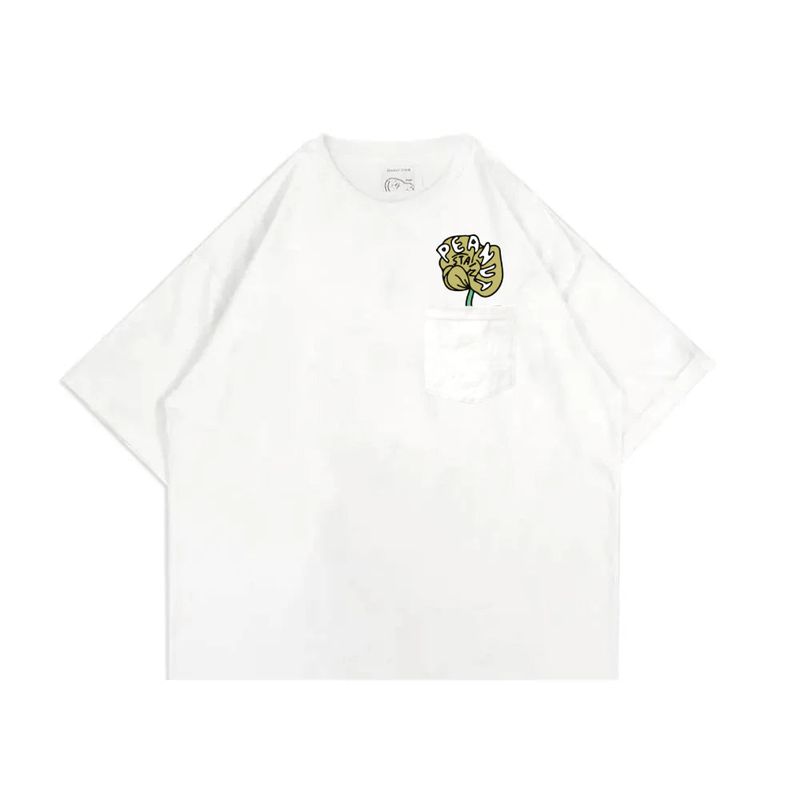 PEANUT STAIN - Flower White Boxy Tshirt