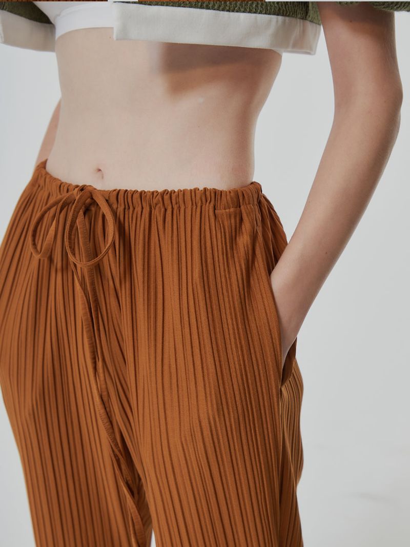 PLEATS ANKLE STRAP PANTS (2 COLOR)