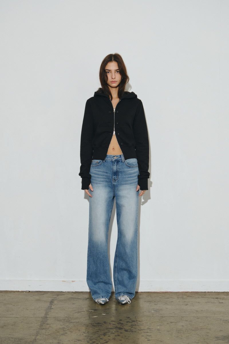 bt hood zip up (black)