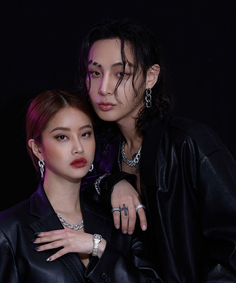 [BLACKLABELl]PONDEL cubic chain earring