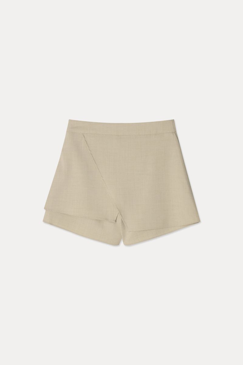 Wrap Skirt Short Pants_Beige