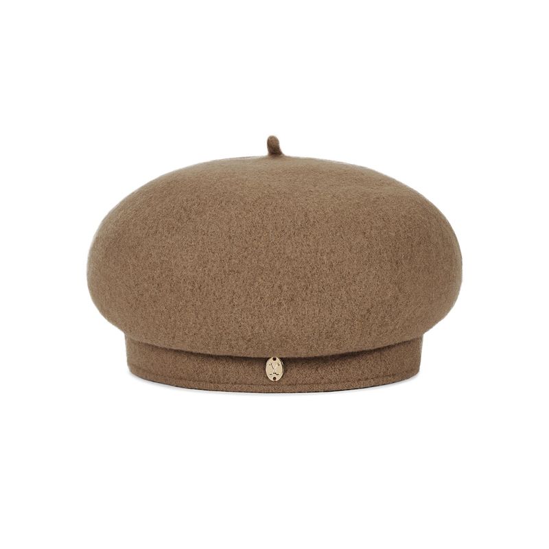VA Oval-Metal Wool Beret  / Camel