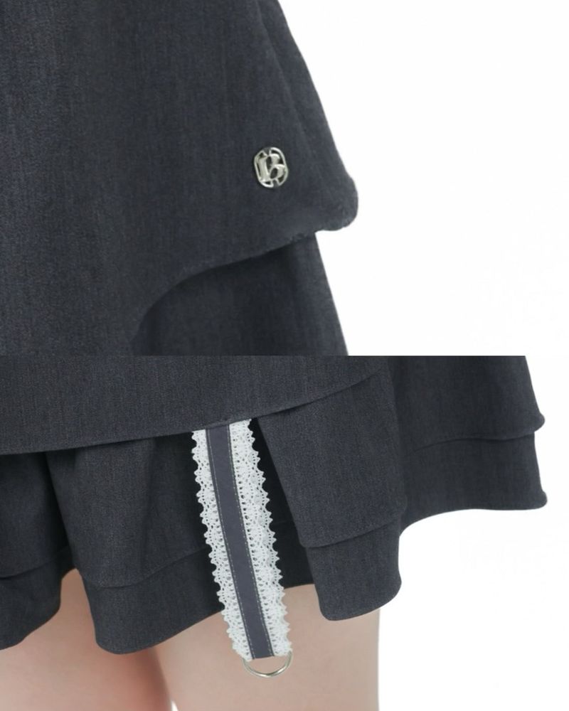 gater tiered skirt(black)