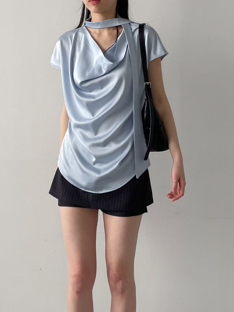 INCHANT ME（インチャントミー）の「[Short Sleeve Ver.] Scott Drape Tie Blouse（Tops）」