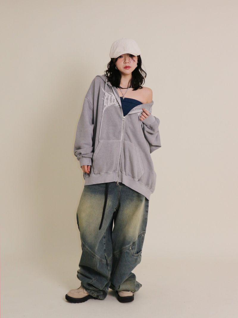 (For men and women) RT Pigment Two-Way Hood Zip-Up