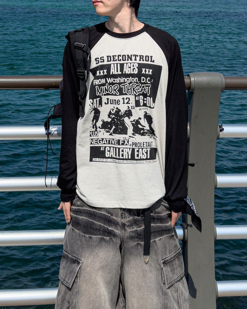 Poster Color Block Raglan Long Sleeve