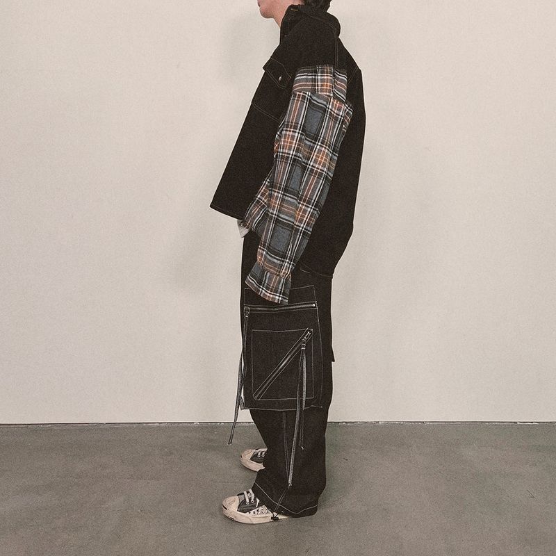 check block cotton shirt_black