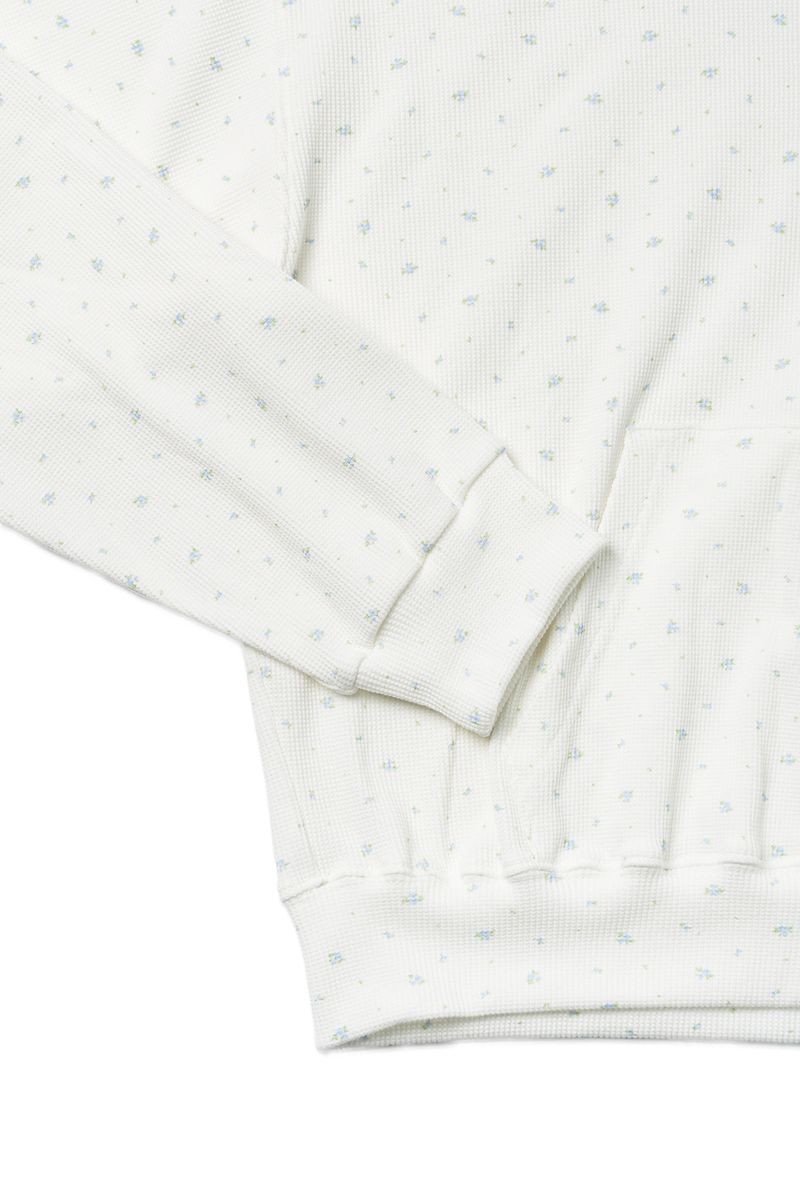 Floral waffle hoodie_ivory