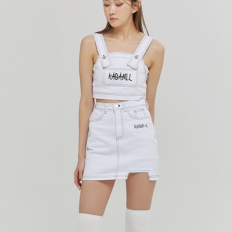DENIM COLOR MATCHING STITCH VEST