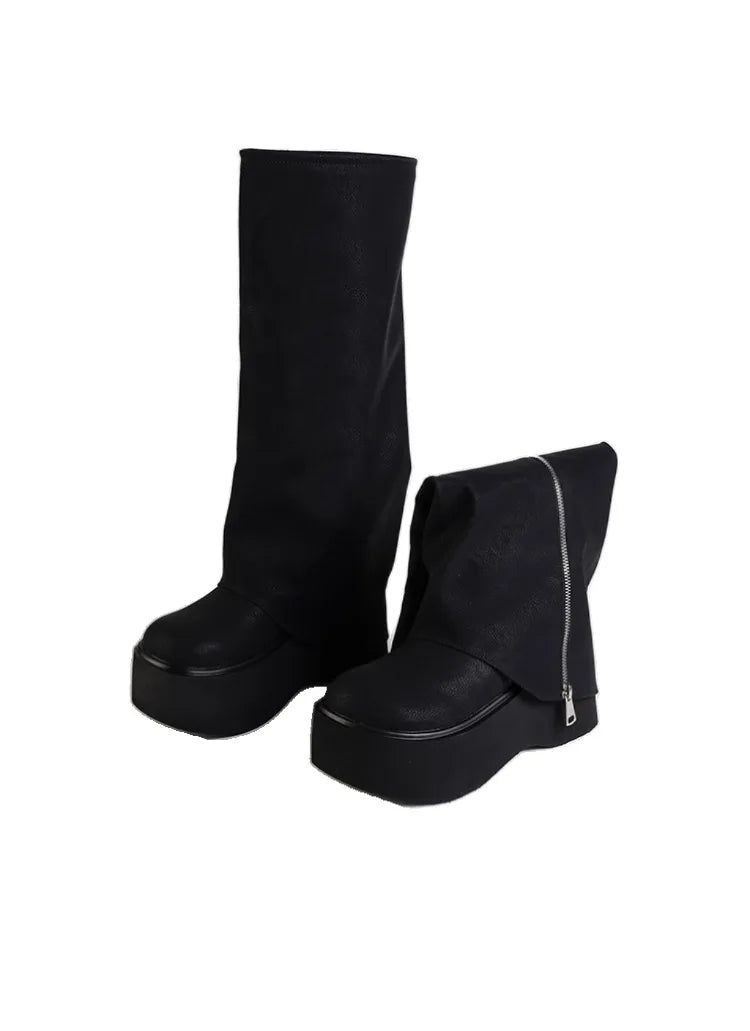 Sloane Side-Zip Biker Boots