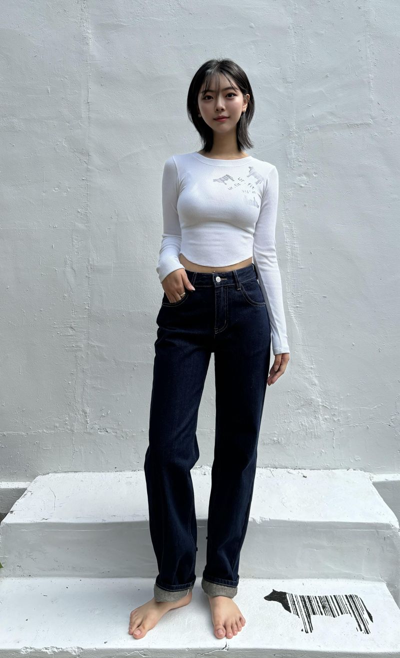 DARK BLUE STANDARD FIT DENIM PANTS code 23003
