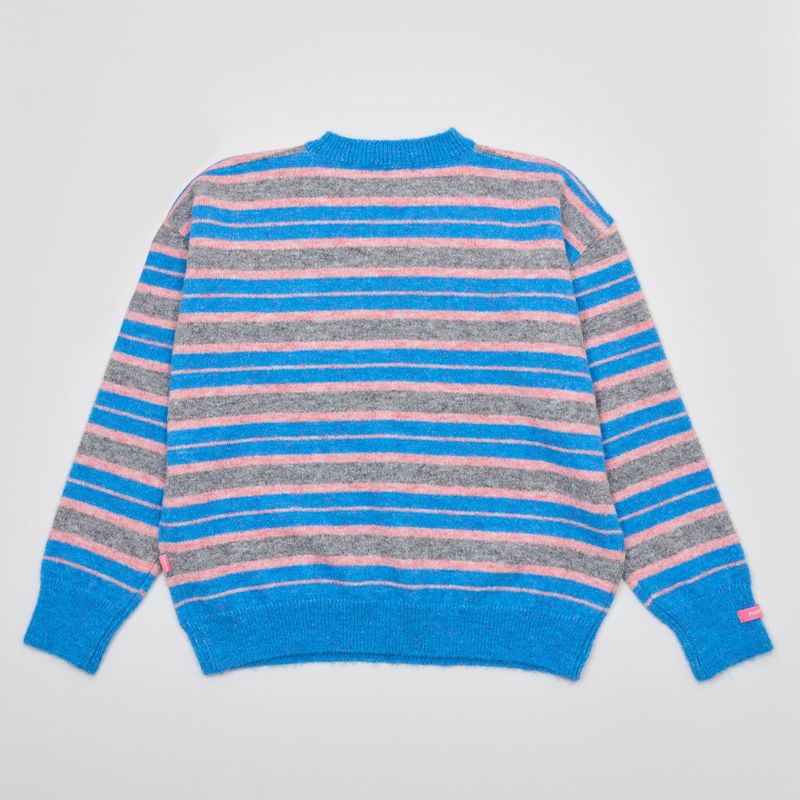 MULTI STRIPE LONG SLEEVE KNIT BLUE