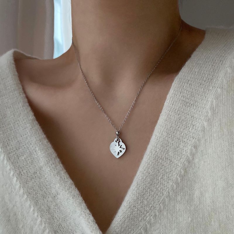 stt Heart Star Layered Ball Necklace