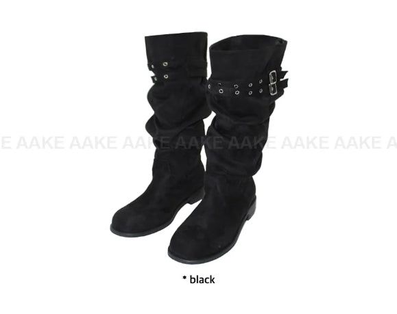 BELTED SUEDE LONG BOOTS