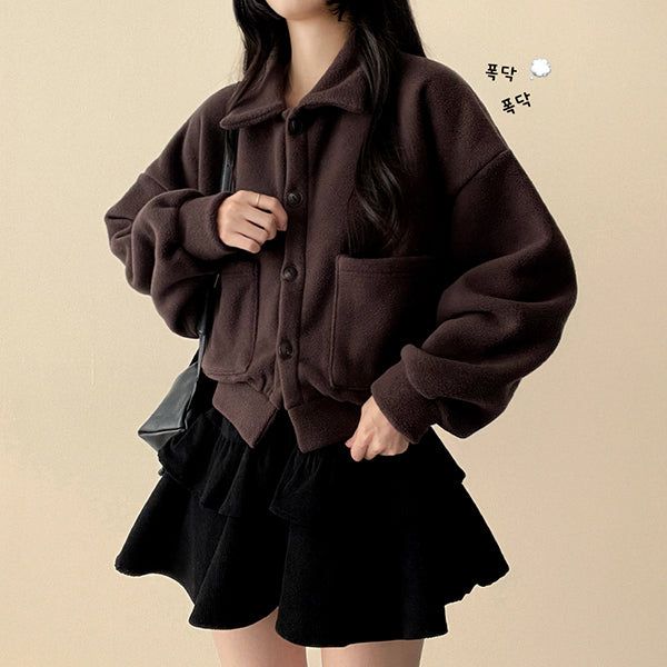 Mori soft fleece pocket jacket