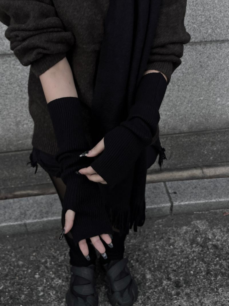 basic ribbed hand warmer (2color)