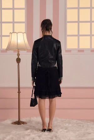 Bella leather jacket - black