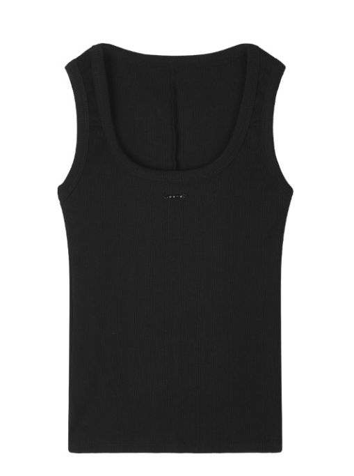 mnem（ムネム）の「[mnem] Metal Logo Rib Tank (black)（Tops）」