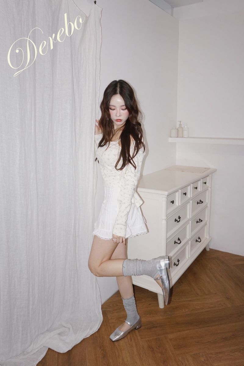 Lovely flower cardigan sleeveless two-piece set