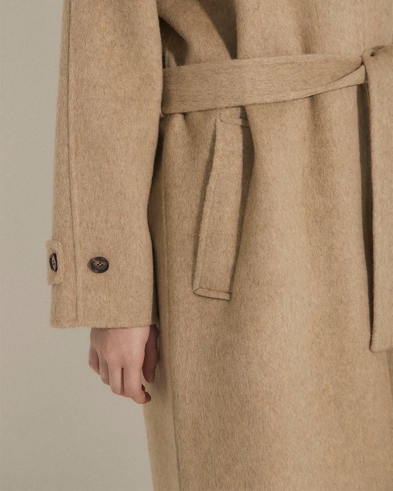 WOOL BALMACAAN COAT [BROWN]
