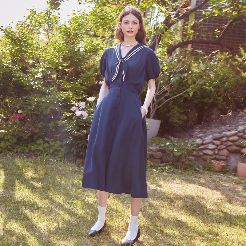 VITALSIGN(バイタルサイン)の「Sailor Knot Button Dress(Dresses)」