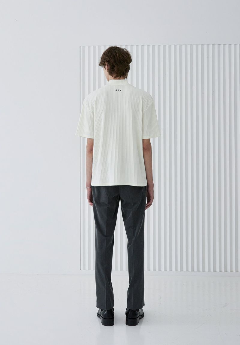 RIB MOCK NECK HALF T-SHIRT IVORY