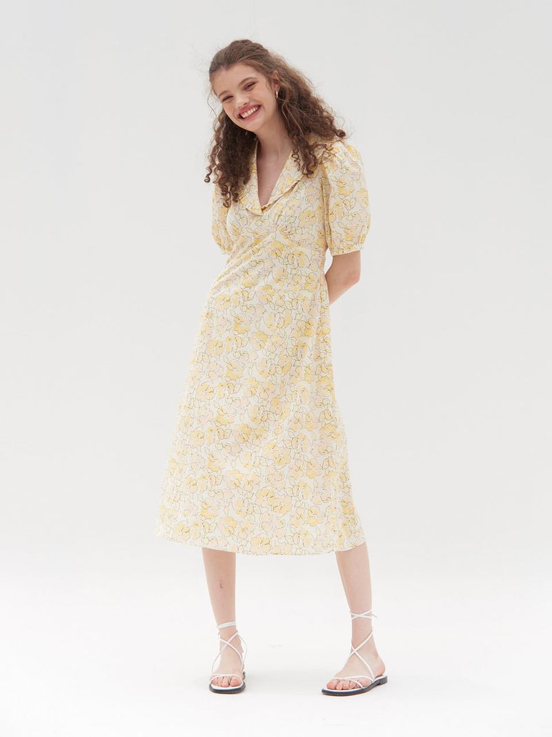 SAILOR COLLAR CANDY MIDI ONEPIECE_YELLOW