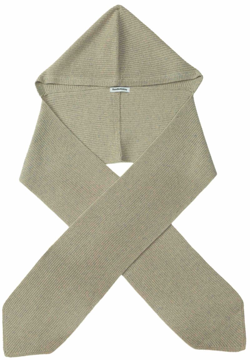 Yak Wool Ribbed Hooded Scarf