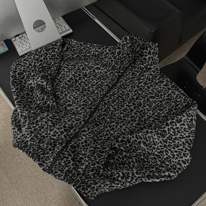 ASCLO Leopard Fleece Zip Up (2color)