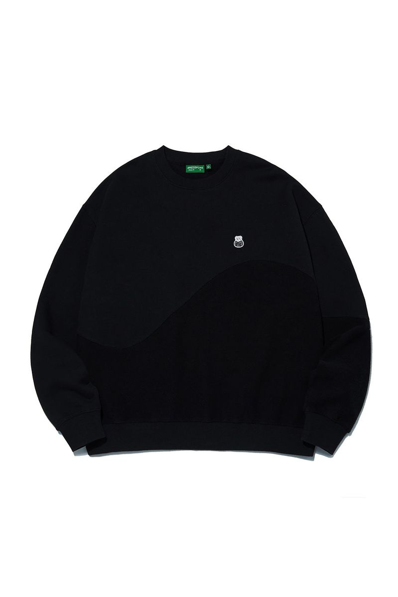 Reverse Bear Patch Crewneck_Black